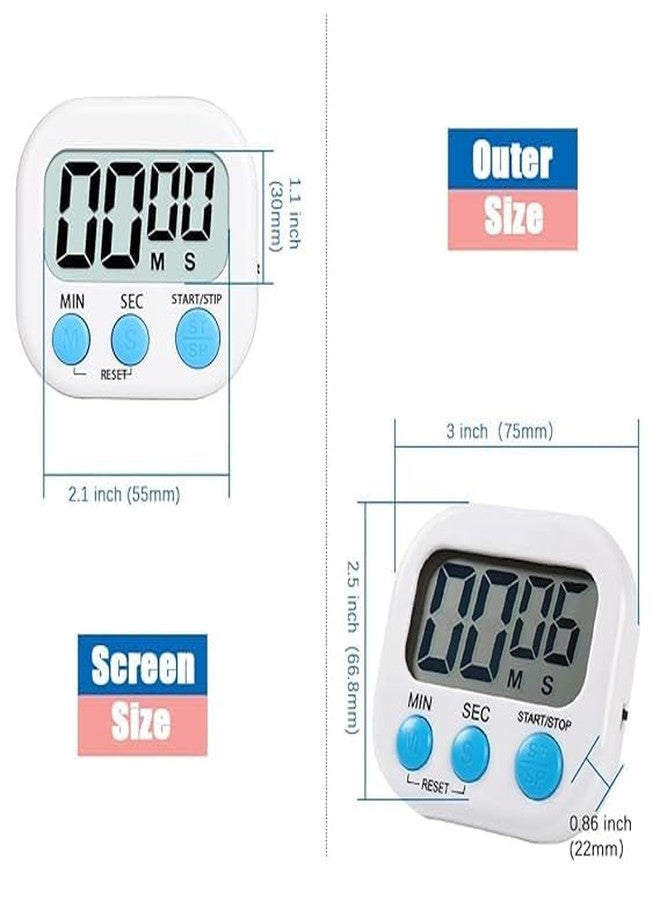 YPTC Digital Kitchen Timer & Stopwatch, Countdown Large Digits, Magnetic Stand, for Cooking | Baking| Loud Alarm | Kids Study Teacher Shower Bathroom Oven Round Back Stand (Multicolor)(Pack of 1) - Image 4